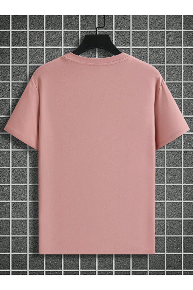 Gülen Yüz Detaylı Bisiklet Yaka Basic T-shirt