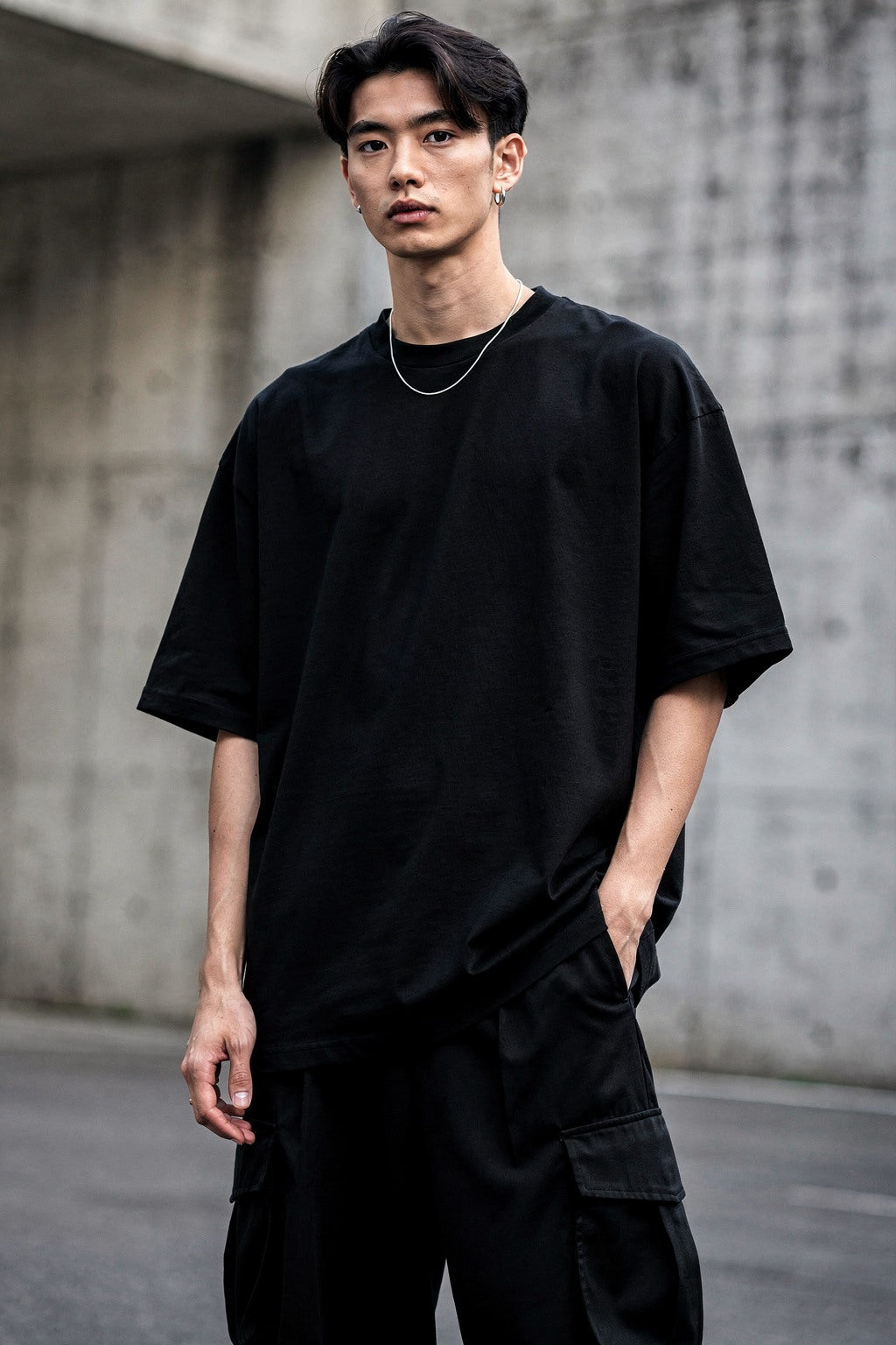 Unisex Aggressive Underground Streetwear Graphic Tişört with Screaming Human Skull — Siyah