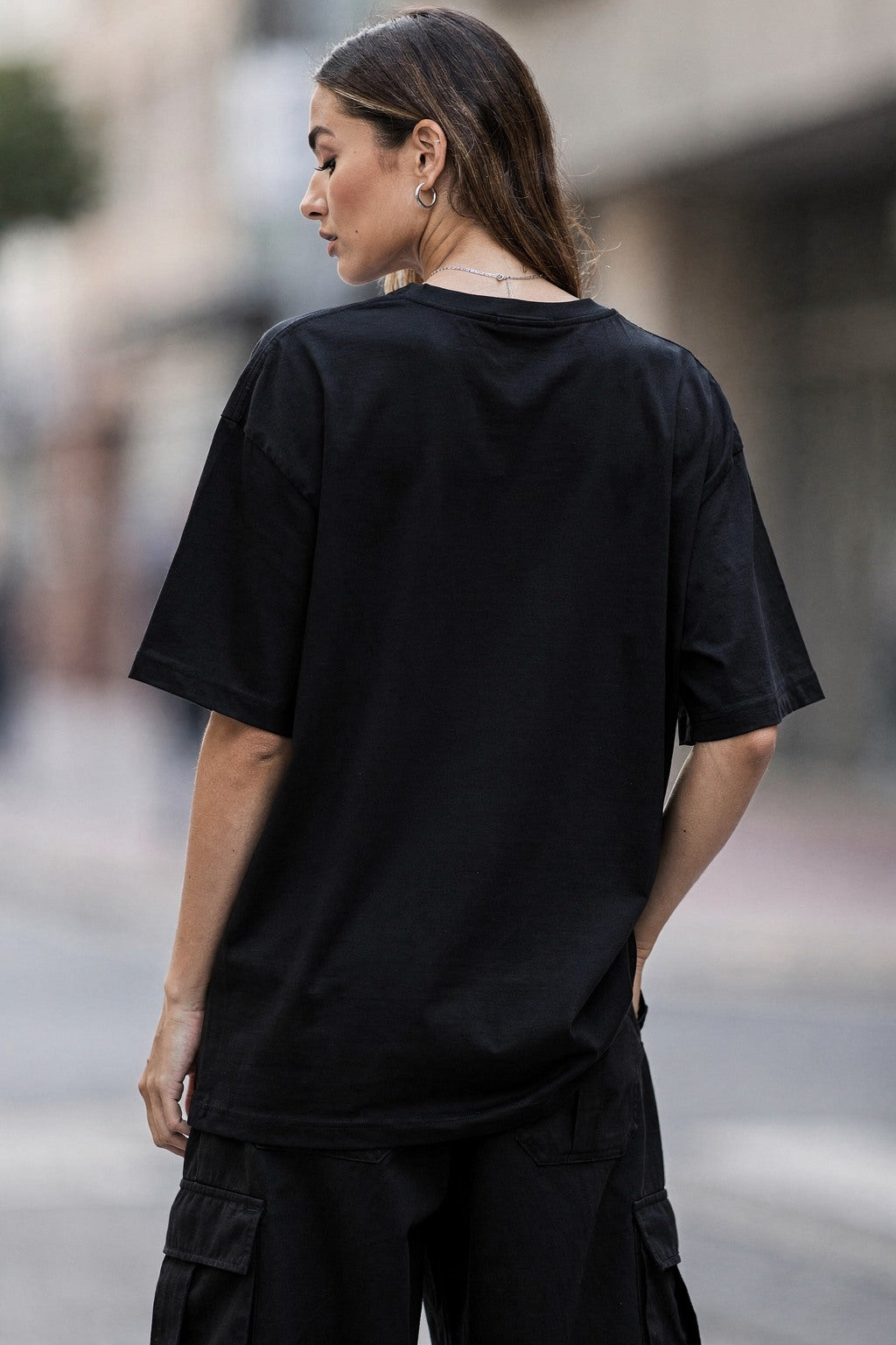 Kadın VÉNUS — The Feminine Form Baskılı Oversize Tişört — Siyah